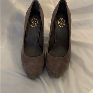 Ash Grey Suede Heels